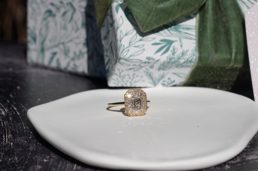 14k Engagement Ring lab diamond 6'