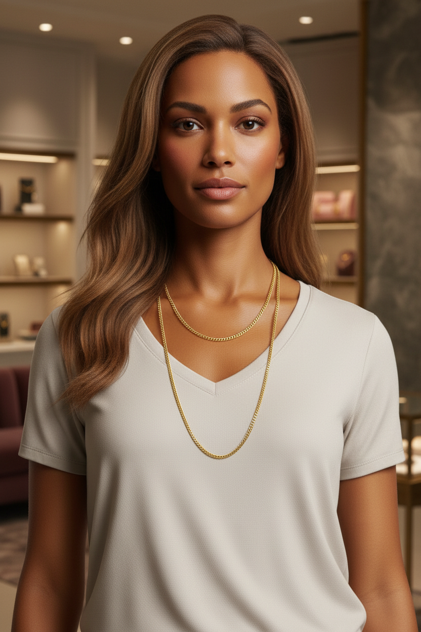 18k Cuban Link 4mm 24'