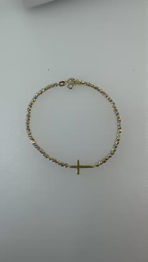 18K Rosary Bracelet Three Gold